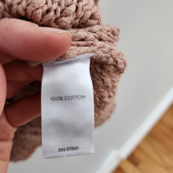 NWT Chablis Sweater - Blush Dusty Rose 100% Crew Neck Cotton Sweater Cable Knit - Picture 5 of 7